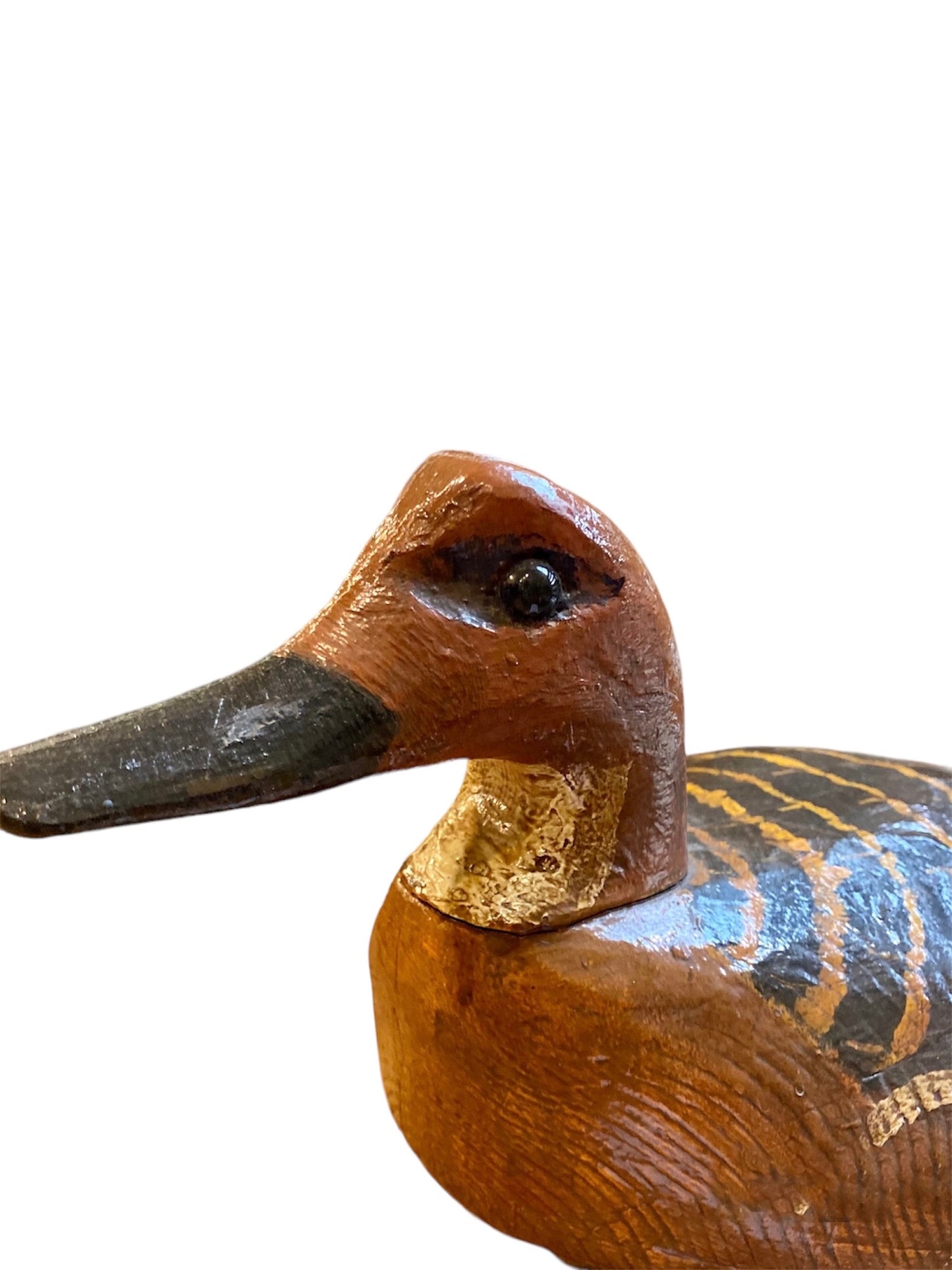 Vintage Handcarved Collectable Wooden Duck - Brown