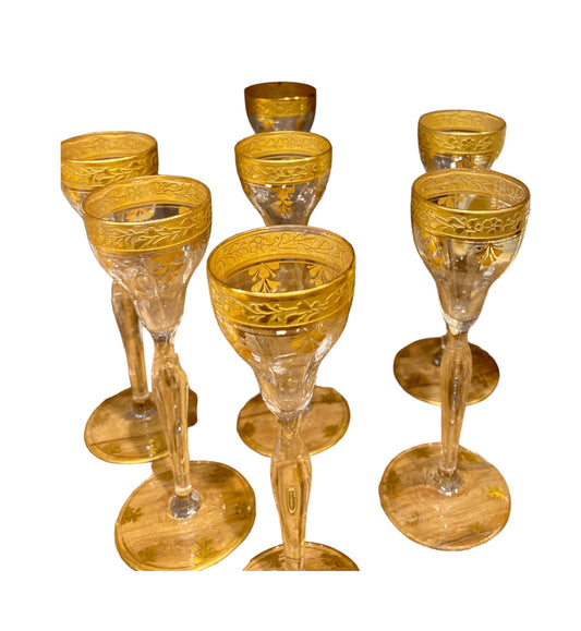 Vintage Gold Paint Cordial Glass